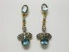 Antique Style 2.01ct Aquamarine Drop Earrings in 18kt Yellow Gold