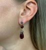 Vintage 17.52ct Garnet and Diamond Drop Earrings in 18kt Yellow Gold and Silver