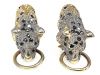 Cartier Inspired Sapphire Diamond Ruby Panther Earrings