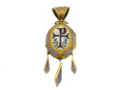 Antique Chi-Rho 18kt Gold Micro Mosaic Locket