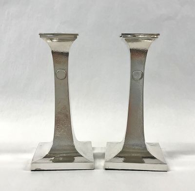 Chinese Export Silver Candlesticks in the Arts & Crafts Style