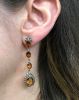 Vintage Style Citrine and Diamond Drop Earrings