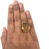 Vintage 19.52ct Citrine Intaglio in 14kt White Gold