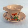 Clarice Cliff Hand Painted Bizarre Damask Rose Cup & Saucer