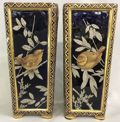 Coalport Aesthetic Movement Mantle Vases