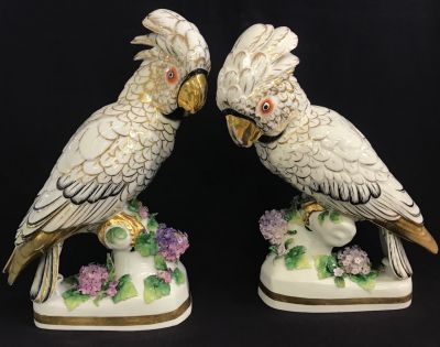 Continental European Porcelain Cockatoo Figures