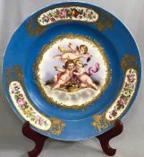 Continental Porcelain Charger With a French Blue Ground