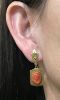 Victorian Coral Cameo Drop 14kt Earrings