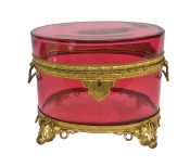 Cranberry Glass French Comfit Box