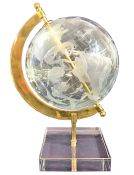 Crystal Globe On Brass Frame