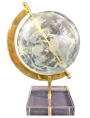 Crystal Globe On Brass Frame