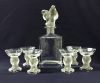 Czech Art Deco Decanter Set With Emperor Penguin Motif