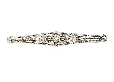 Edwardian Diamond Openwork Bar Brooch