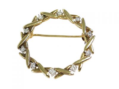Vintage .20ct Diamond 10kt Brooch