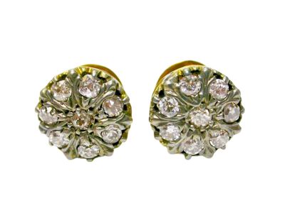 Edwardian Diamond Cluster Stud Earrings