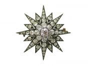 Antique 5.53ct Diamond 18kt Starburst Brooch