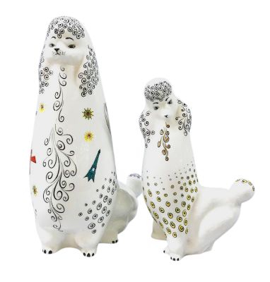 Donald Brindley Mid Century Modern English Bone China Poodles