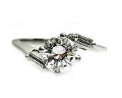 Vintage .90ct Diamond Engagement Platinum Ring