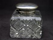 Early Cut Crystal Inkwell