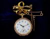 Edwardian Diamond Pearl and Enamel Lapel Watch