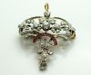 Edwardian Diamond and Ruby Brooch or Pendant