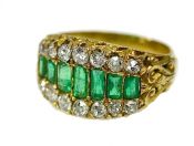 Edwardian Emerald and Diamond Ring
