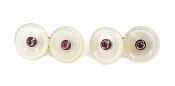 Edwardian Mother of Pearl and Paste Cufflinks