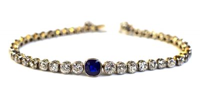 Edwardian Sapphire and Diamond Bracelet
