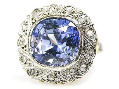 Edwardian Sapphire and Diamond Ring
