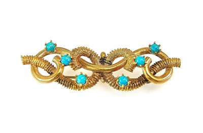 Edwardian Turquoise Bar Brooch