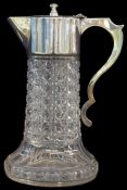 Edwardian Cut Crystal Claret Jug