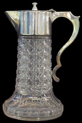 Edwardian Cut Crystal Claret Jug