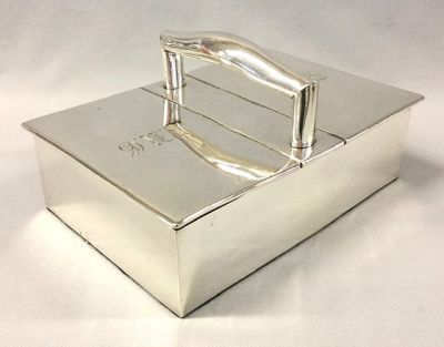 Edwardian Era English Sterling Silver Cigar Humidor