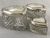 Edwardian Era Sterling Silver & Crystal Heart Shape Vanity Jars