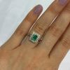 Edwardian Inspired .60ct Emerald and Diamond 18kt Ring