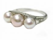 Edwardian Pearl and Diamond Ring