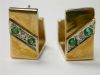 Vintage Emerald and Diamond Earrings in 14kt Yellow Gold