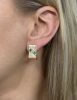 Vintage Emerald and Diamond Earrings in 14kt Yellow Gold
