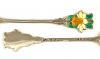 Enamelled English Sterling Silver Coffee Spoons