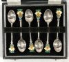 Enamelled English Sterling Silver Coffee Spoons