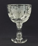 English 19th Century, Monumental Hand Blown Goblet