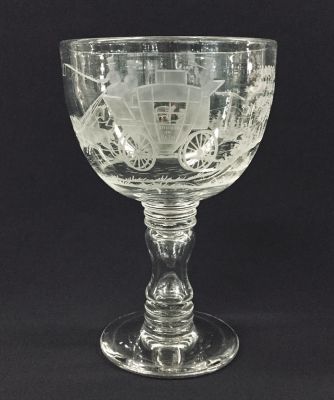English 19th Century, Monumental Hand Blown Goblet
