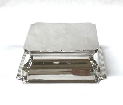 English Art Deco Sterling Silver Inkwell, By Silversmiths Carrington