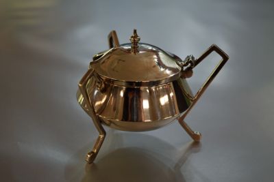 English Silver Mustard Pot, Mappin and Webb