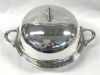 English Silver Plate Covered Round Entree Dish