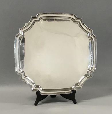 English Sterling Silver Footed Salver, Hallmarked Sheffield 1937