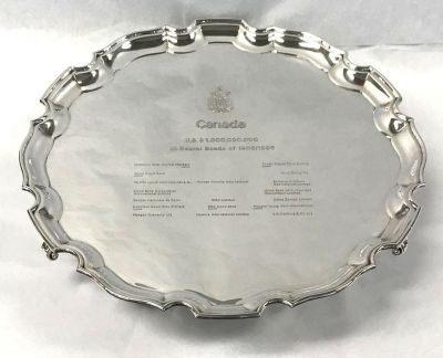 English Sterling Silver Footed Salver with Canadian Provenance