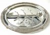English Victorian Silver Plate Meat Dome With Well and Tree Platter