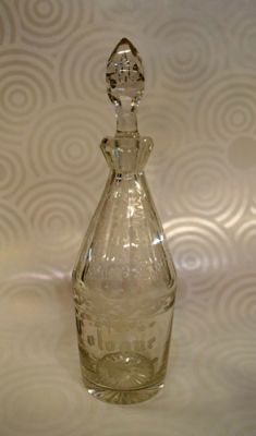 Vintage Etched Glass Scent Bottle