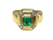Vintage Emerald and Diamond Ring